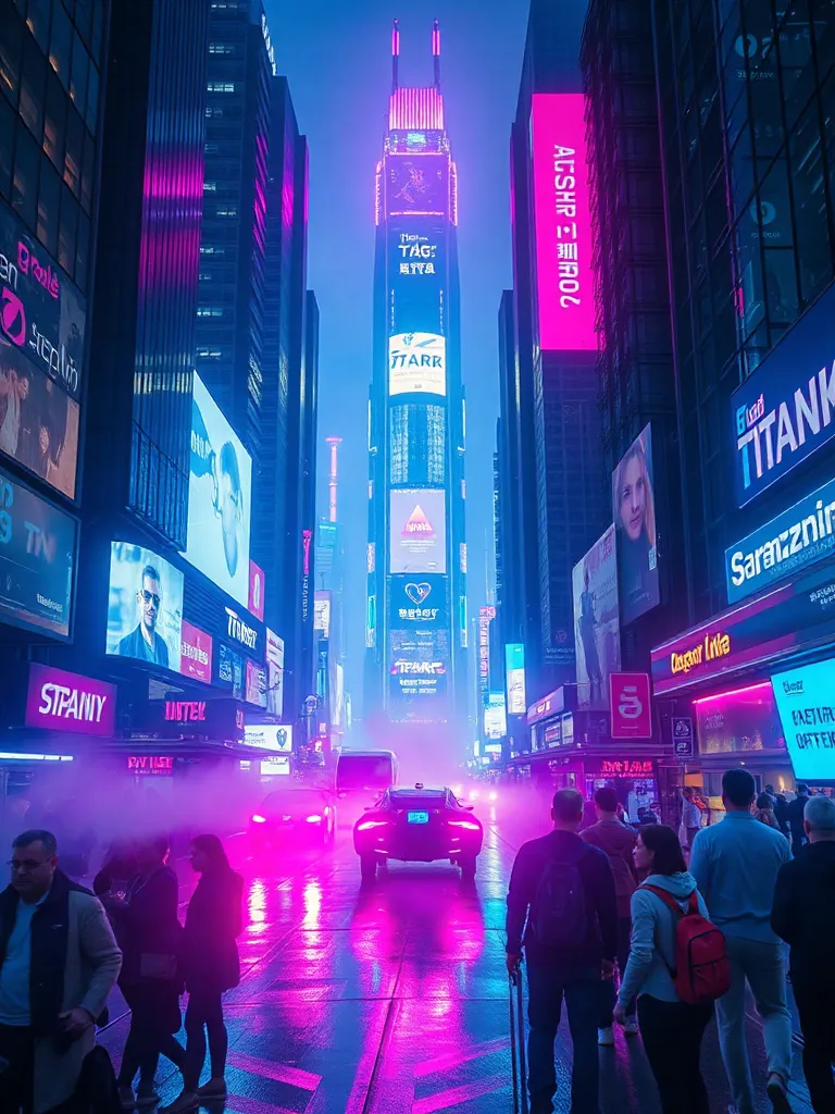 Cyberpunk city streets